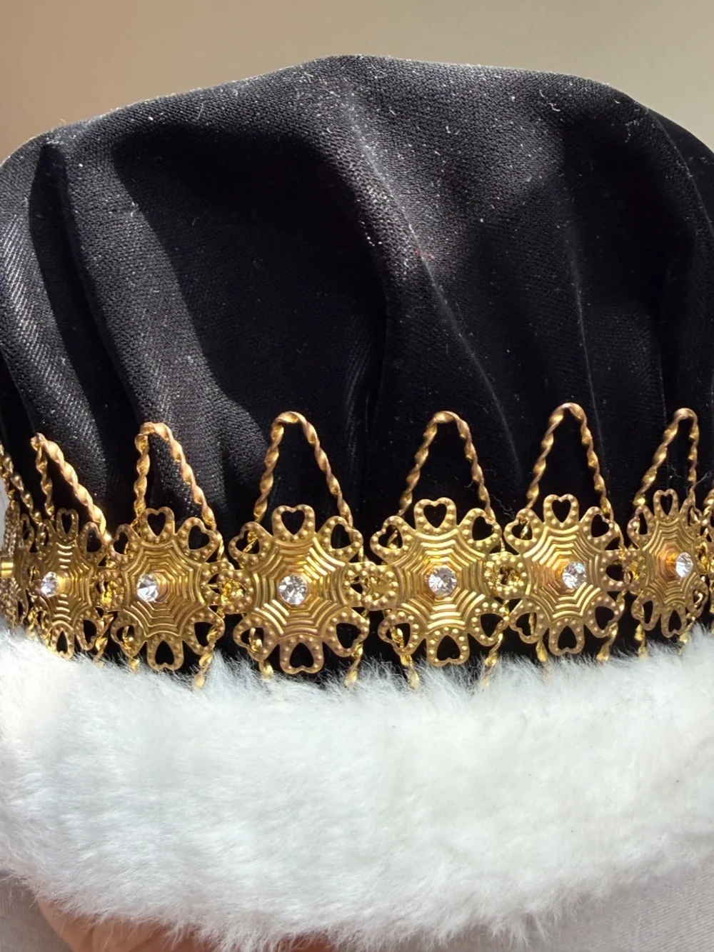 Black Velvet 6 1/2 in. Regal Crown with Gold Band